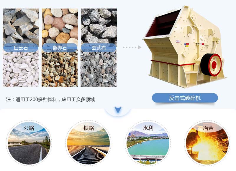 反击式破碎机的应用领域广 反击式破碎机的应用领域广